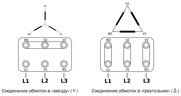 Схема подключения электродвигателя звезда треугольник