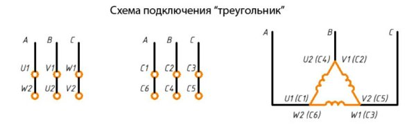 Подключение обмоток трансформатора в треугольник