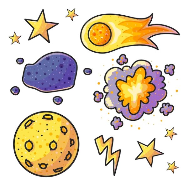 Рисование детей звезды и кометы