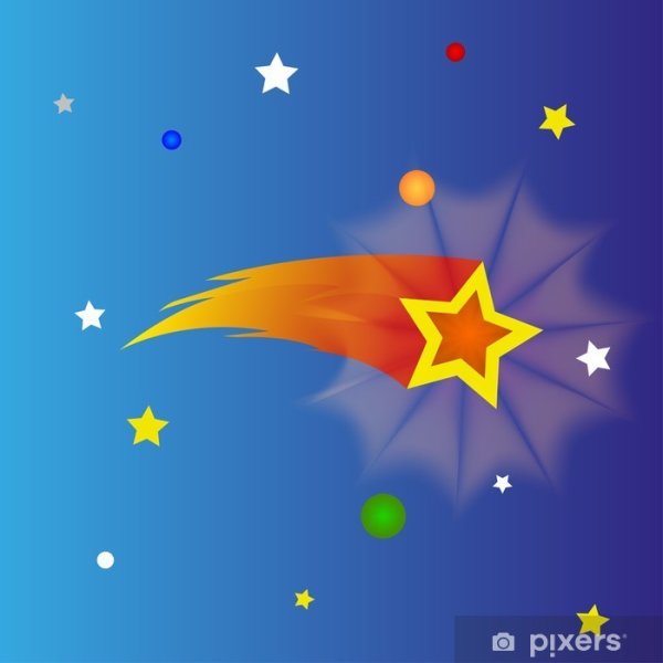 Шаблоны звезды и кометы для детей