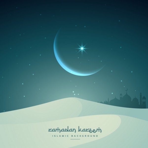 Полнолуние и звезда Ислам