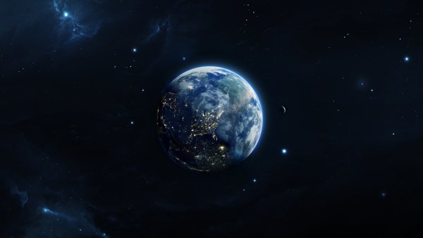 Земля Луна и звезды