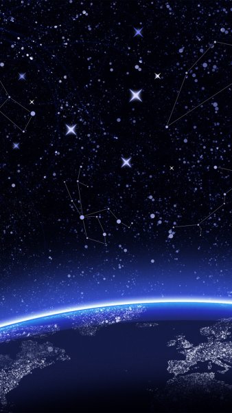 Звездное небо с планетами