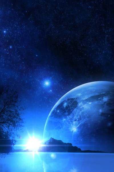 Красивое ночное небо с планетами