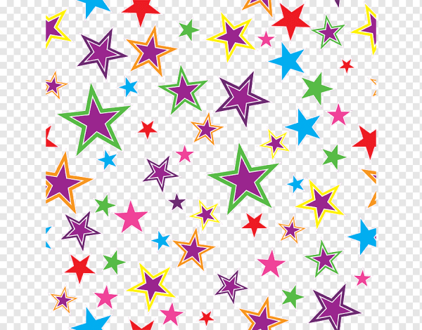 Цветные звездочки на прозрачном фоне