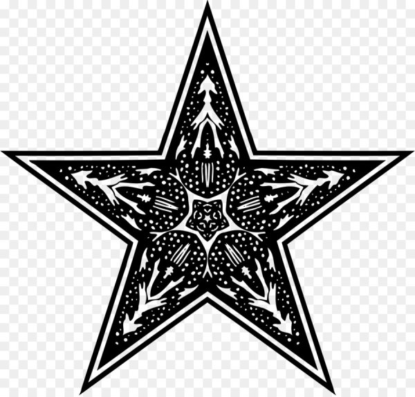 Пятиконечная звезда черно белая