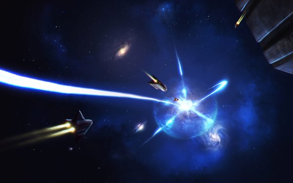 Летающий корабль в космосе