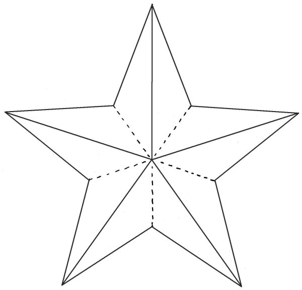 Трафарет новогодней объемной звезды