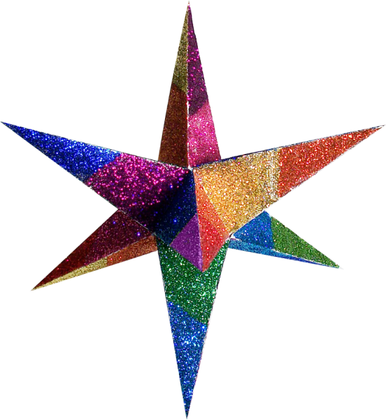 Звезда блестящая объемная