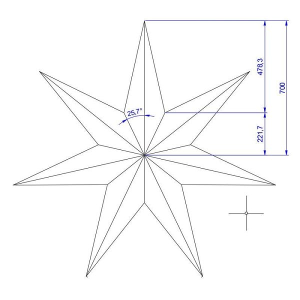 Чертеж звезды пятиконечной черчение
