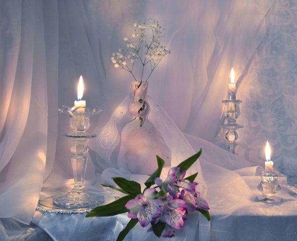 Зимний вечер при свечах