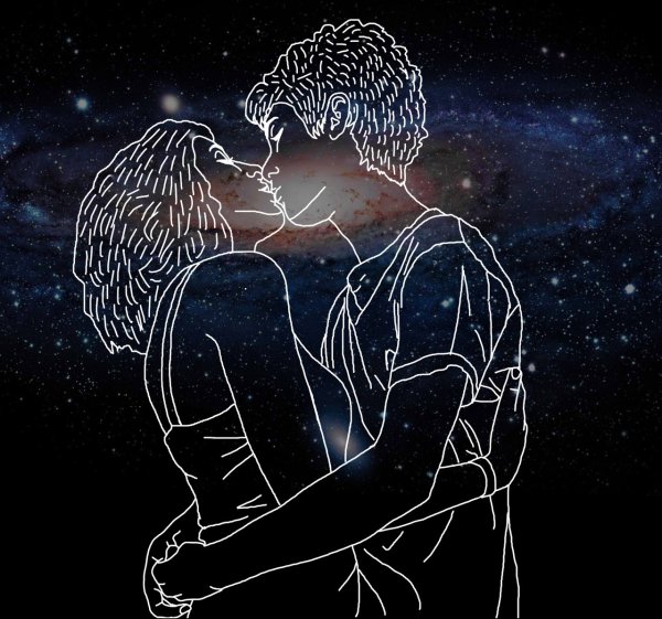 Человек на фоне звездного неба