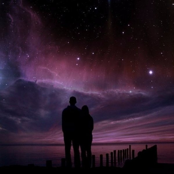 Влюбленные и звезды живопись