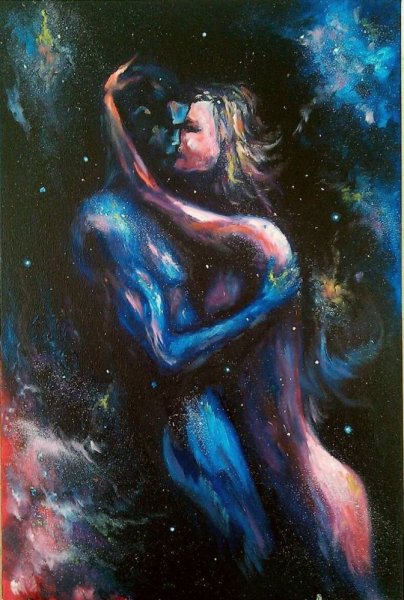 Пара на фоне звездного неба