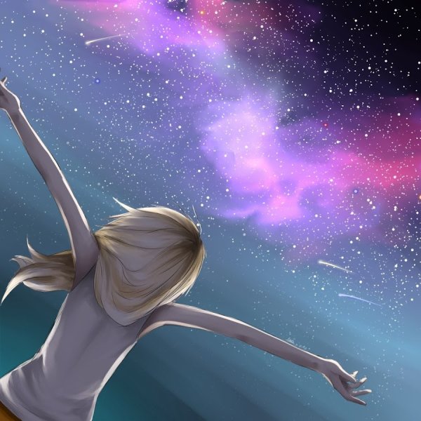 Человек на фоне звездного неба