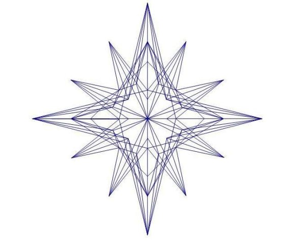 Четырехконечная оригами-звездочка