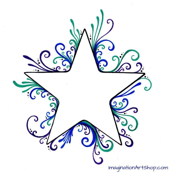 Нарисовать звездочки новогодние