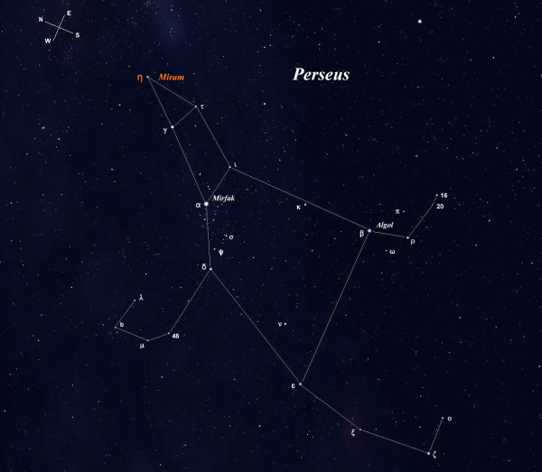 Созвездие Персея мирфак