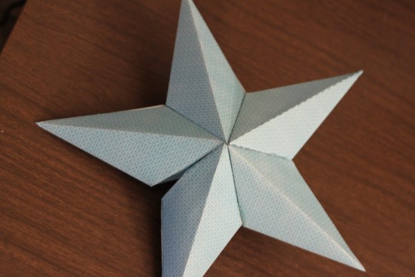 Пятиконечная объемная звезда из бумаги схема