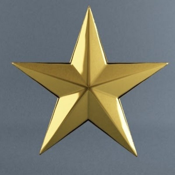 Объемная пятиконечная звезда из картона