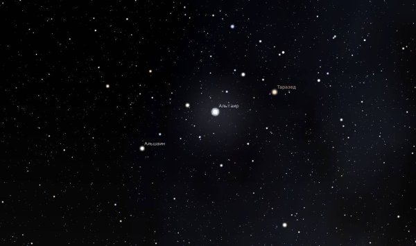 Звезда Альтаир в созвездии орла