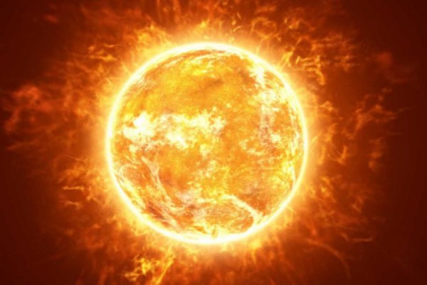 Солнце представляет собой огромный шар который состоит из