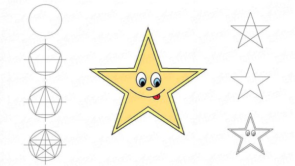 Звезда рисунок карандашом
