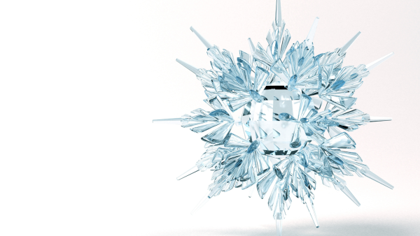 Кристальная Снежинка на прозрачном фоне