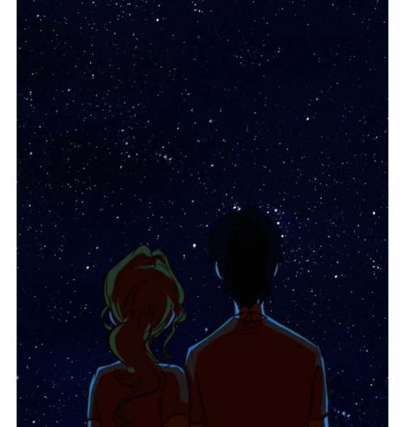 Поцелуй на фоне звездного неба