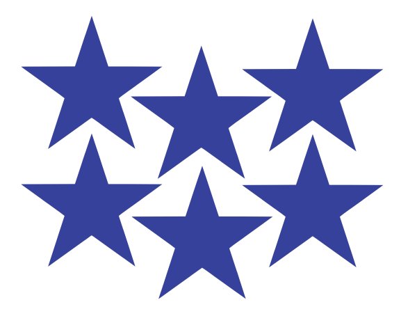 Разноцветные звезды на белом фоне