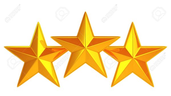 Три звезды на белом фоне