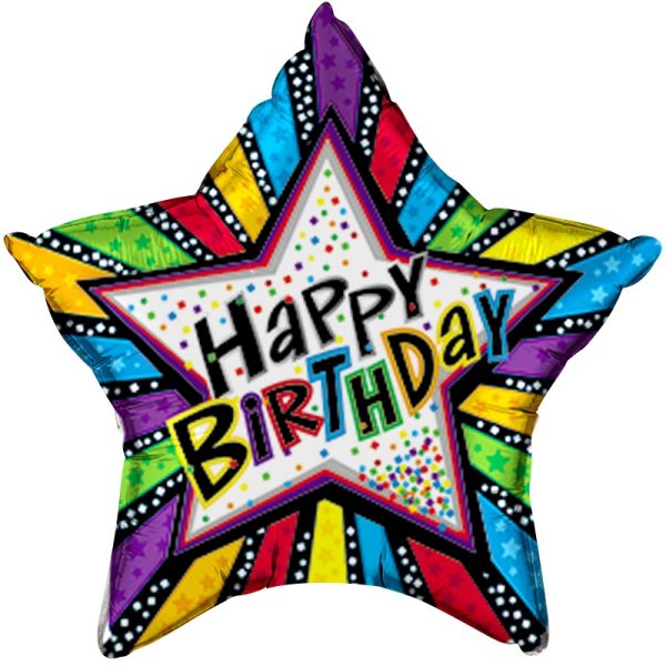Шар звезда с днем рождения