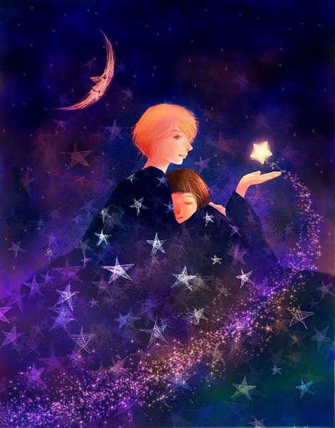 Мальчик и звездное небо