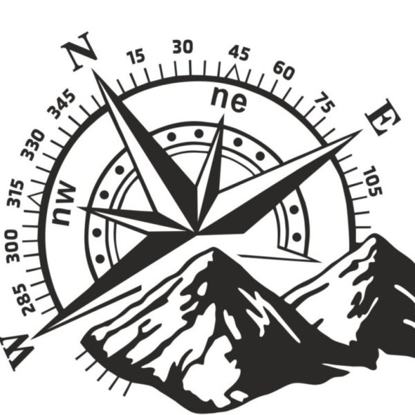 Наклейка роза ветров на авто