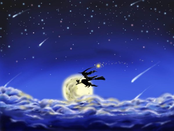 Спокойной ночи ведьма на метле