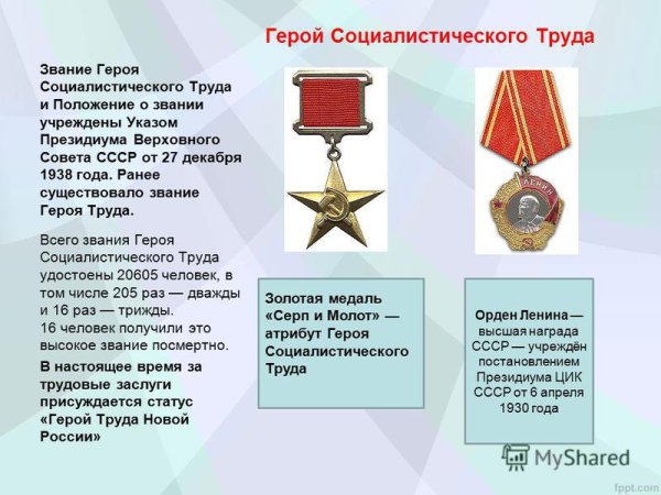 Медаль герой Социалистического труда СССР