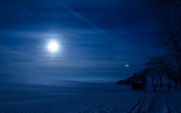 Снежное поле ночью