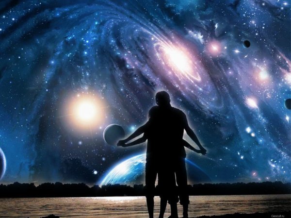 Влюбленные и звезды живопись