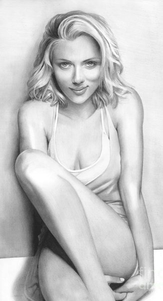 Скарлетт Йоханссон карандашом