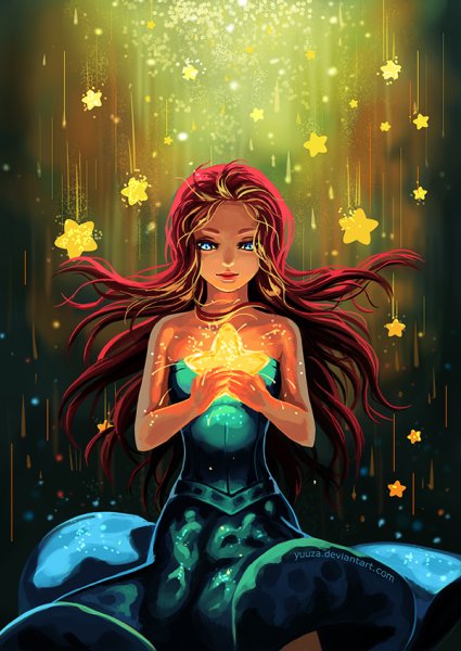 Девушка и звездное небо