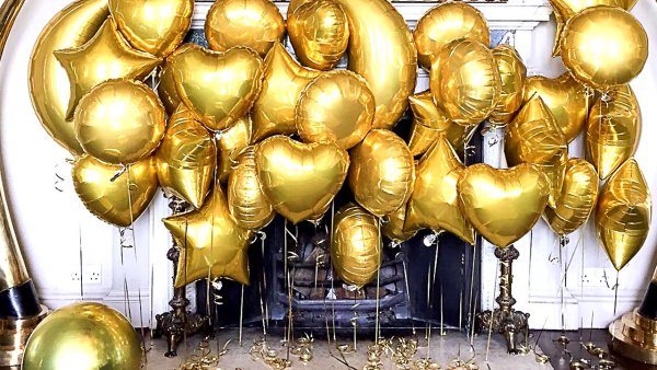 Большой шар воздушный золотой