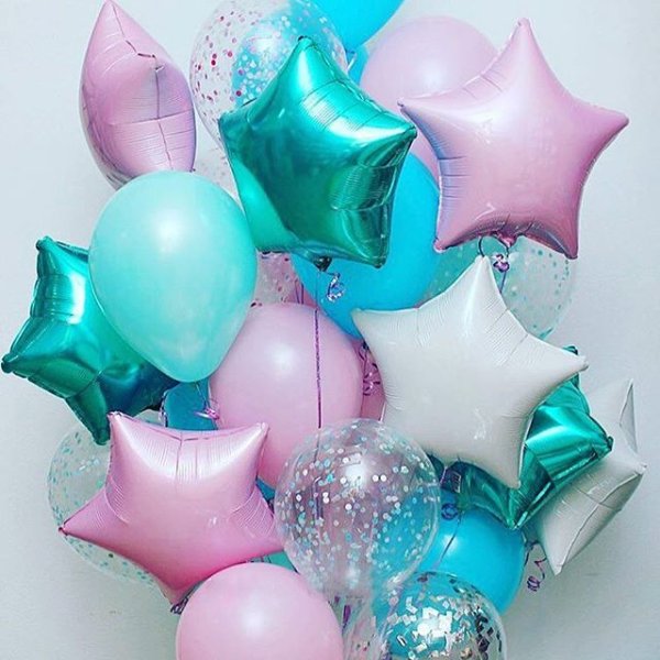 Фольгированная звезда бирюза