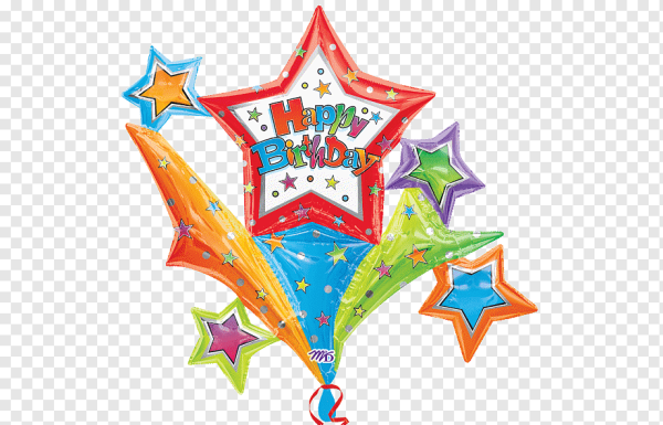 Шарики и звездочки на прозрачном фоне