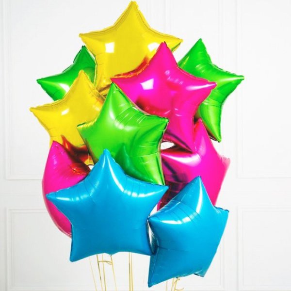 Шар фольга звезда фонтан
