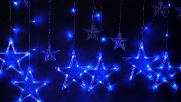 Электрическая гирлянда занавес 2.5 м led снежинки ounaoloon