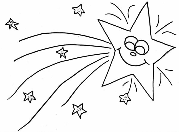 Раскраска звезды и кометы