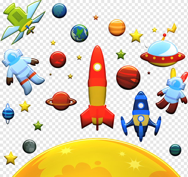 Мультяшный космонавт в космосе