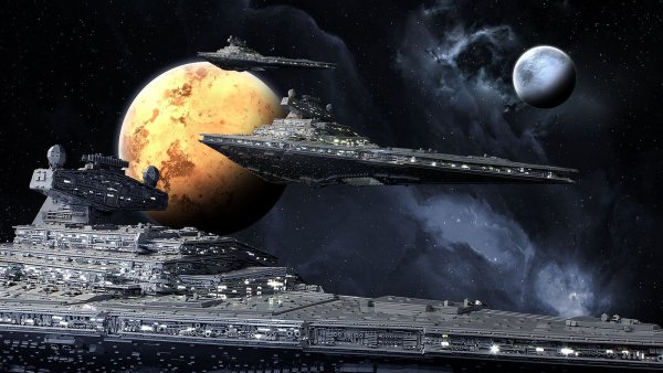 Звёздный разрушитель и звезда смерти