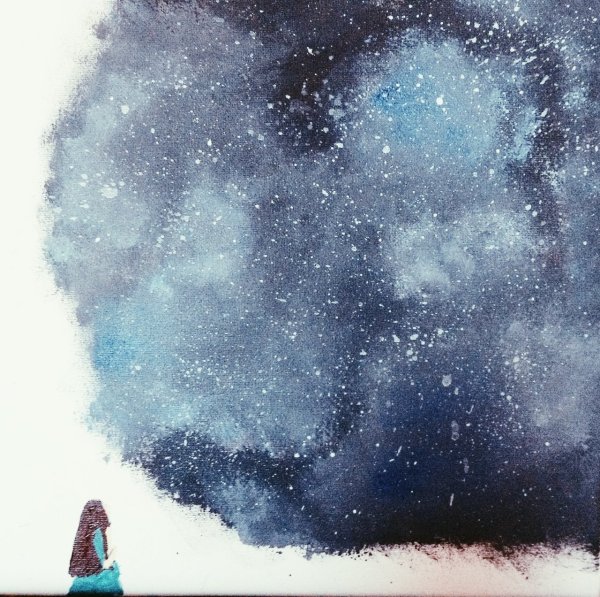 Звездное небо акварель