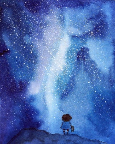 Звездочки акварель